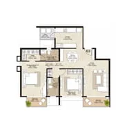 Mahindra Codename Sanctum Pimpri 2 BHK Floor Plan Image
